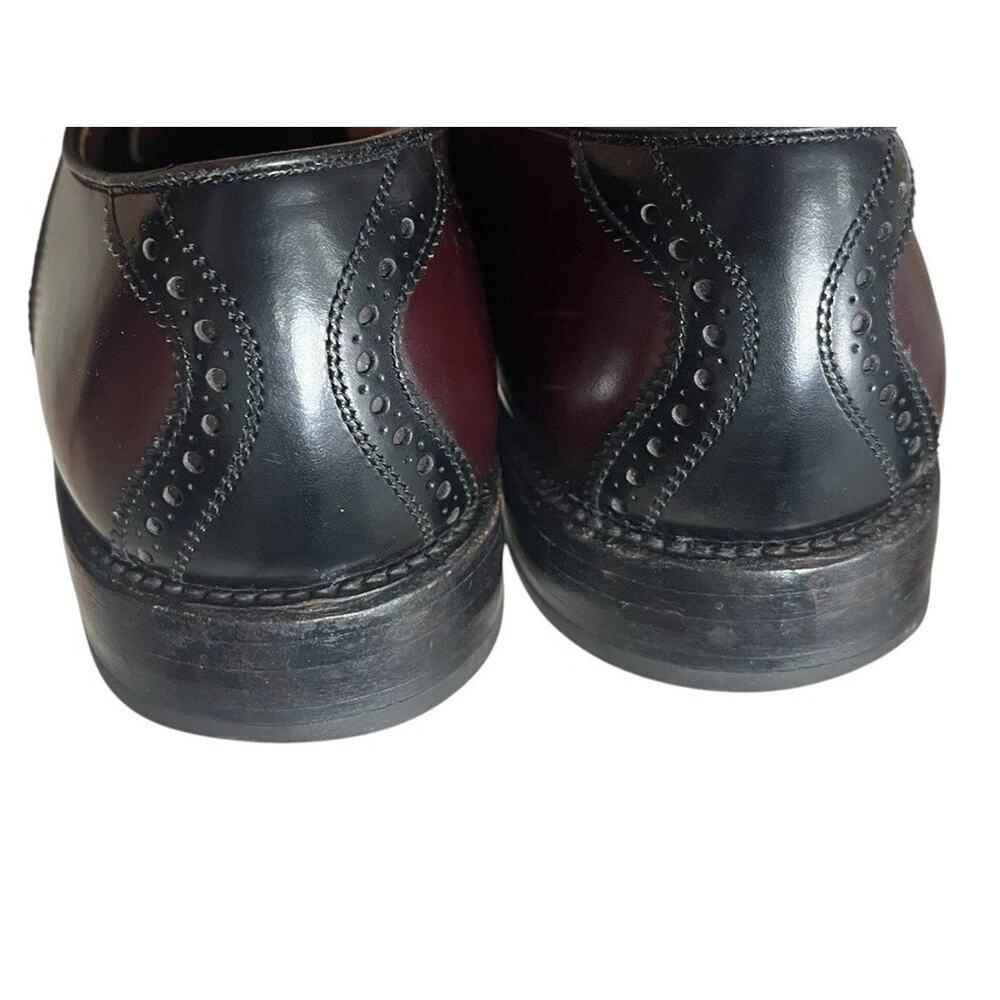 Allen Edmonds Polo Two Tone Burgundy 12 Black Saddle Mens Dress Shoe 8271 Formal - Picture 7 of 12